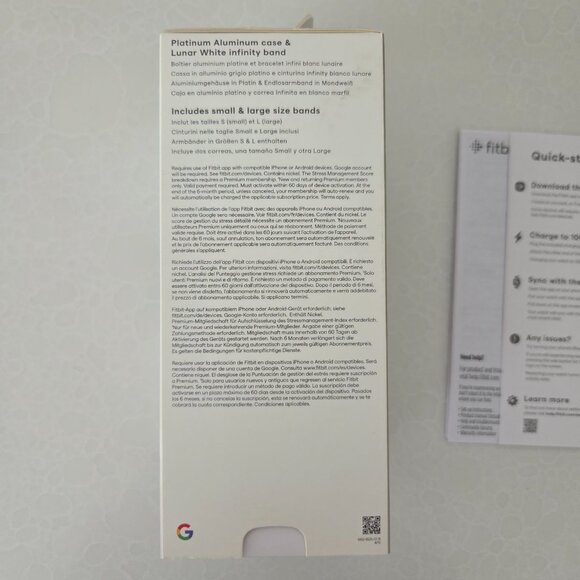 Fitbit Sense 2 Health Fitness Smartwatch Lunar White Platinum Watch Charger Box - Picture 16 of 16